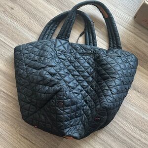 MZ Wallace Black Quilted Nylon Tote Bag